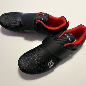 Peloton Black Cycling Shoes with Red Interior
